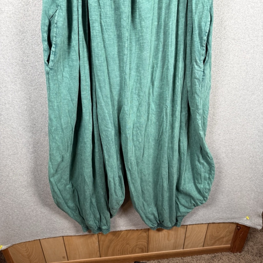 Free People Intimately Romper Womens XS Green Washed Casual Oversized Stretchy - Picture 3 of 9